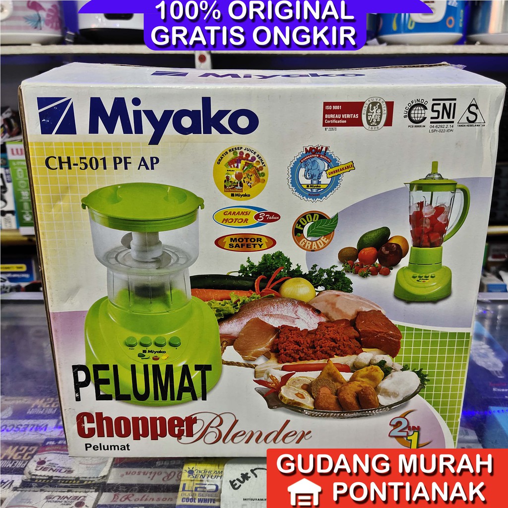 Blender Choper Miyako CH 501 PF AP pelumat daging bumbu basah dan kering 1,5liter 1.5