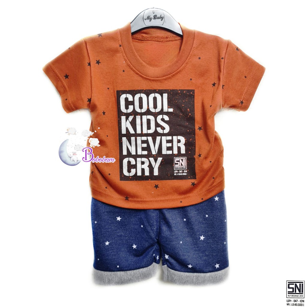 BAJU BAYI ECER CASUAL KASUAL SETELAN ANAK COOL KIDS NEVER CRY / SETELAN ANAK HARGA GROSIR