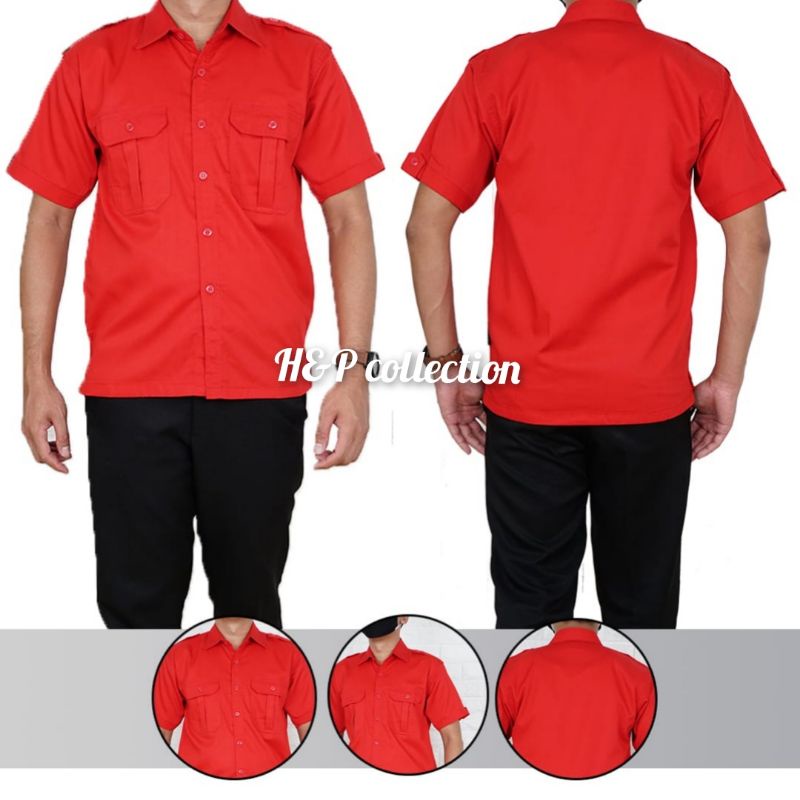 Enzino Sport Kemeja PDH Hitam , Kemeja PDH Biru Muda , Kemeja PDH Hijau Army , Kemeja PDH Biru