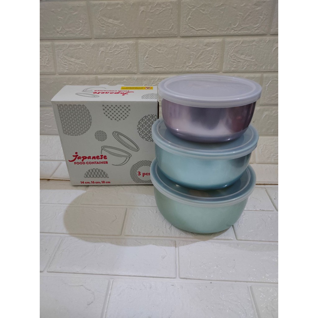 JAPANESE FOOD CONTAINER MASPION / MANGKUK SET / MANGKUK 3 SET / WADAH MAKANAN / MANGKUK TUTUP / MANG
