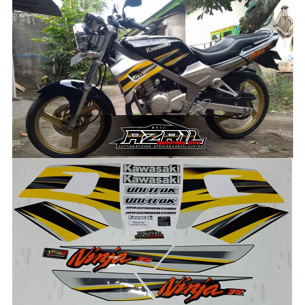 Striping Ninja R 2004 Kis Hitam silver