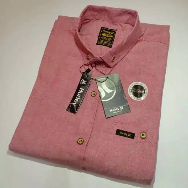 Kemeja Polos Pendek Pria Oxford Formal Slimfit M L XL  Kemeja Pendek Pink Peach