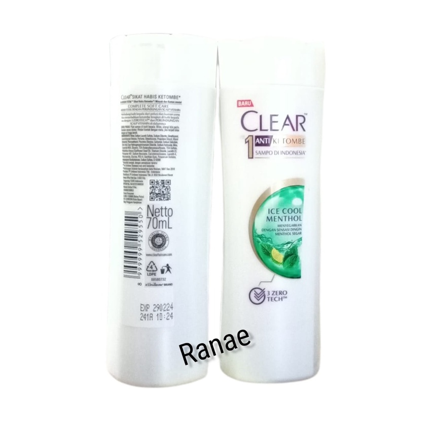 Clear Shampo Sampo Anti Ketombe No 1 70 ml - Variant