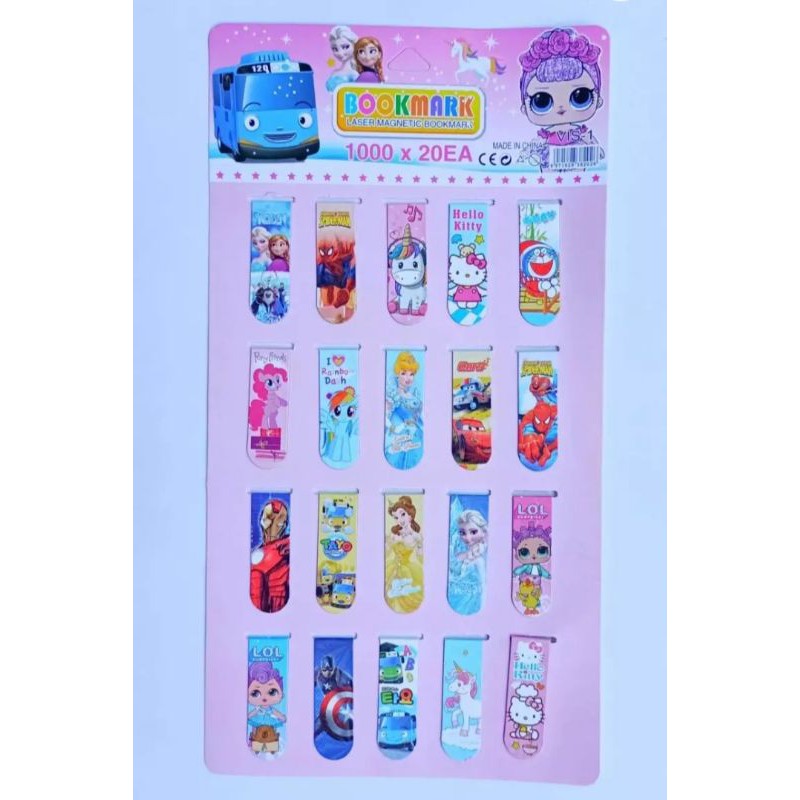 

1pck pembatas buku magnet karkter kartun