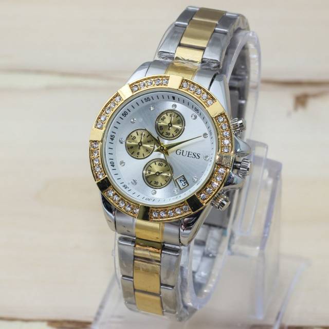 Jam Tangan Wanita Guess Diamond Rantai Chrono Variasi