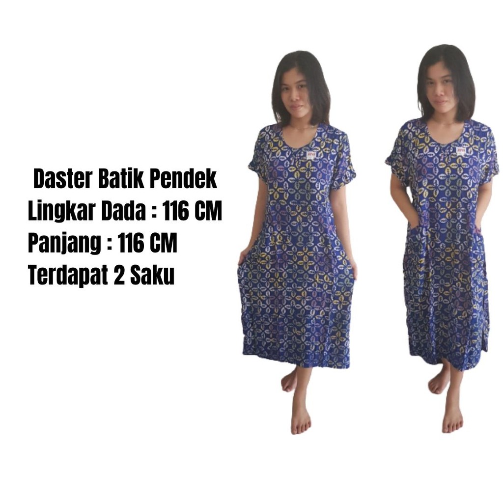 Daster Batik Pekalongan Wanita Remaja Dewasa Lengan Pendek Motif Batik Rayon Tebal Home Dress Daily 