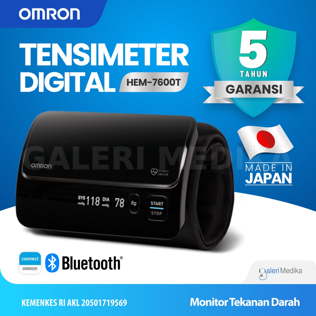 Omron HEM-7600T / 7600T / 7600 T - Tensimeter Digital Lengan Dengan Koneksi Bluetooth Made In Japan