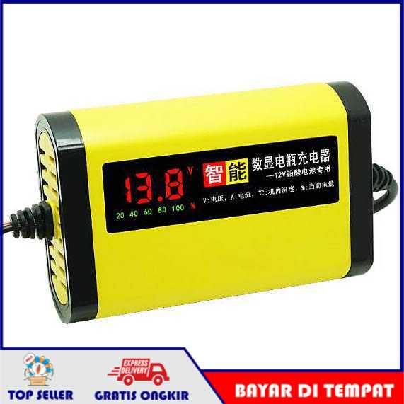Taffware Charger Baterai Aki Mobil Motor LCD Display 12V 2A - C1202-6 COD Surabaya