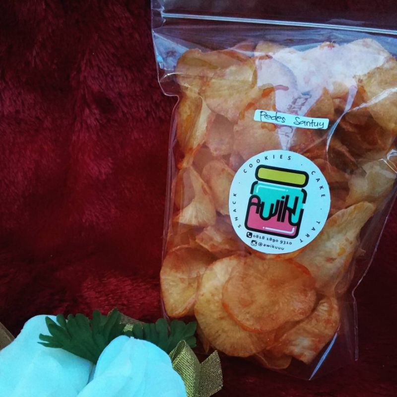 

Keripik Singkong Balado Homemade Pedas Santuy