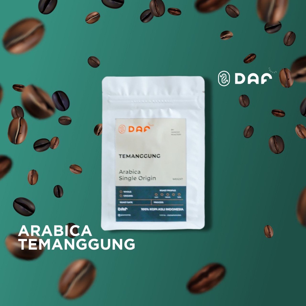 

Daf Coffee! Kopi Arabika Temanggung 200gr Bubuk/Roastbeans