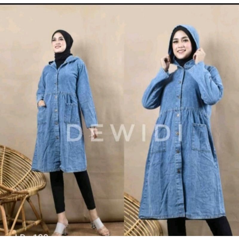 Bisa Cod / LongTunik Jeans Kekinian / LongTunik Jeans Wanita / Tunik Panjang Denim
