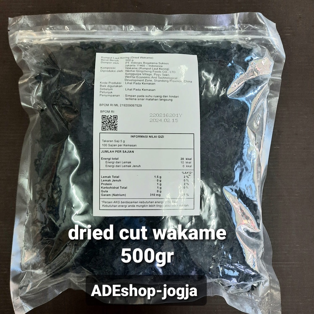 

dried cut wakame rumput laut kering potongan 500 g miso ramen miyeok seaweed