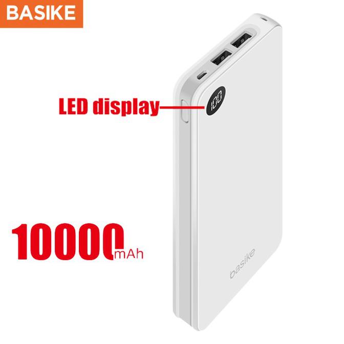 Monggo] Basike Power Bank 10000Mah Real Capacity Fast Charging 12Px - Pt12Px White