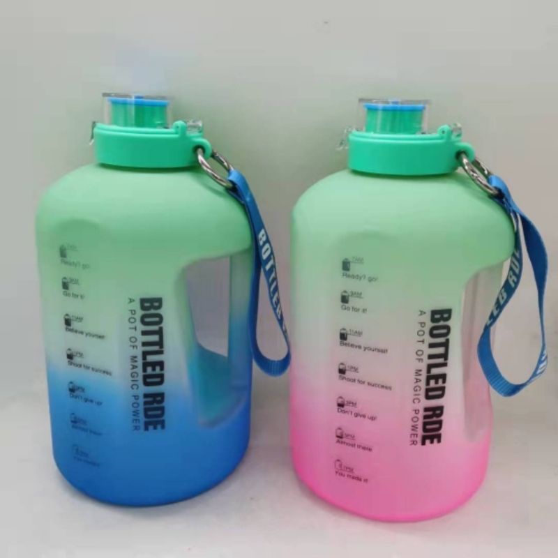 Minum Air RAINBOW Motivasi 2.5L Botol minum Fitness Olahraga Travel Botol Air Portabel Kapasitas Besar