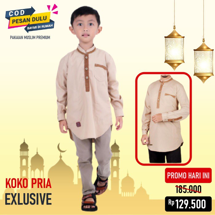  BAJU  KOKO  COUPLE KURTA PAKISTAN LENGAN  PANJANG  MUSLIM AYAH 