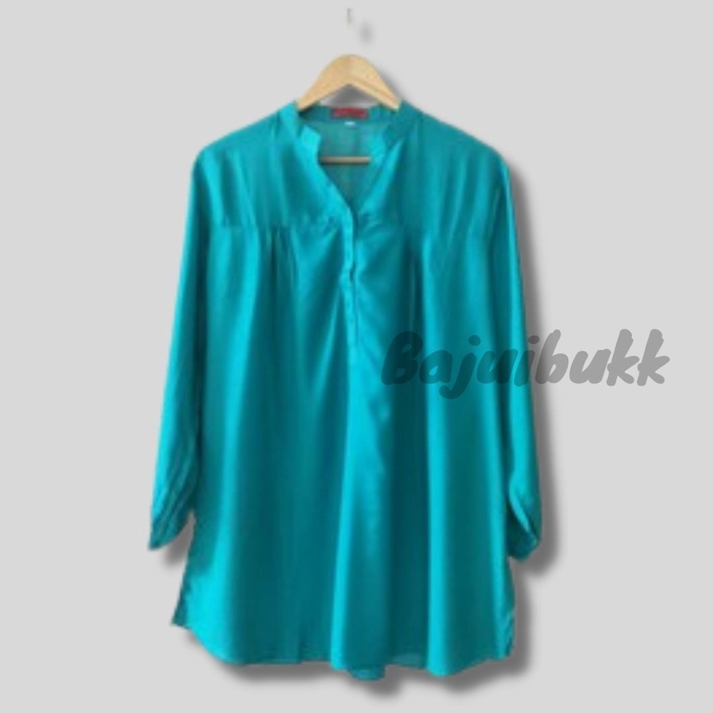 Blouse polos rayon hijau tosca tua