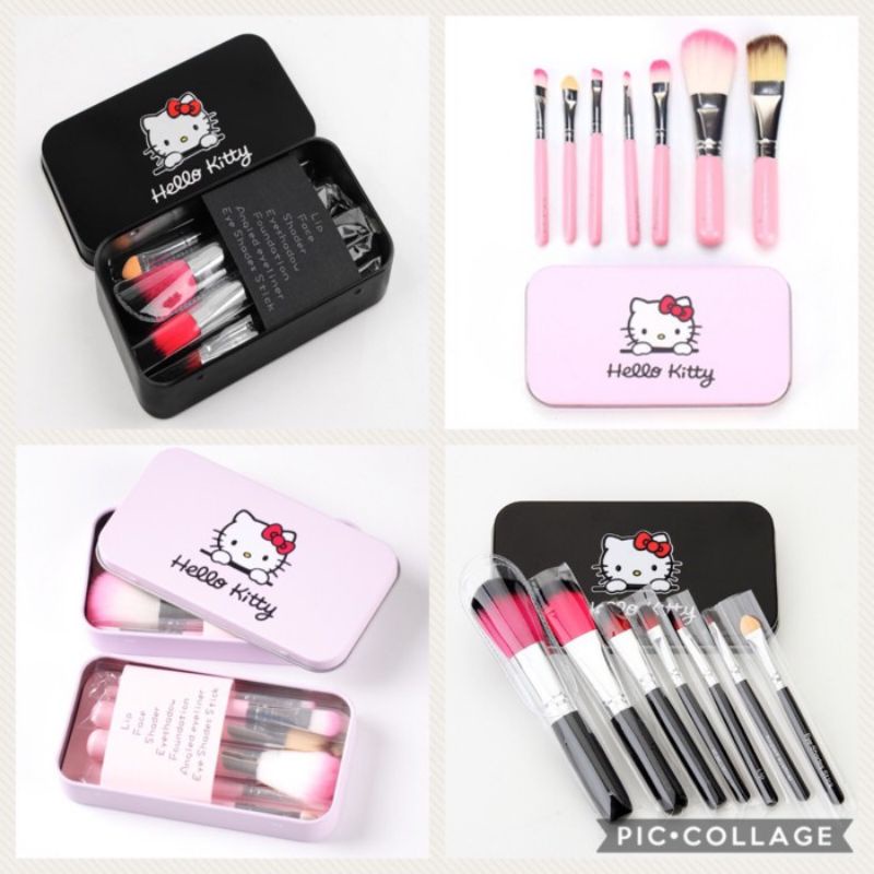 HELLO KIITY MAKE UP BRUSH 7 IN 1 BOX BAHAN KALENG / KUAS