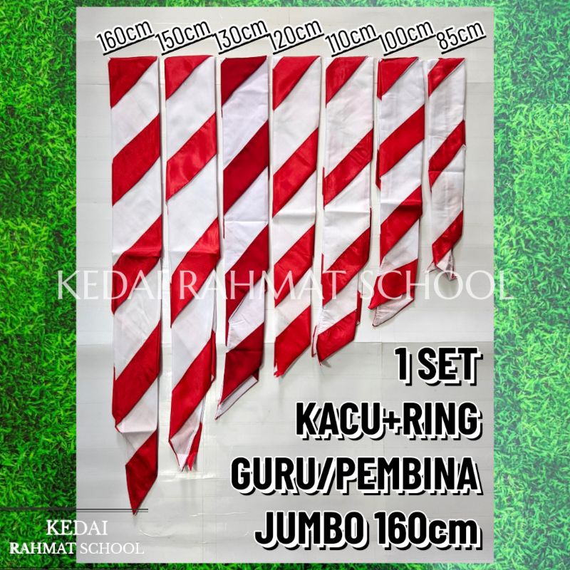 1 Set Kacu Ring Hasduk Dasi Pramuka Panjang Jumbo 160cm Guru Pembina Pria Wanita