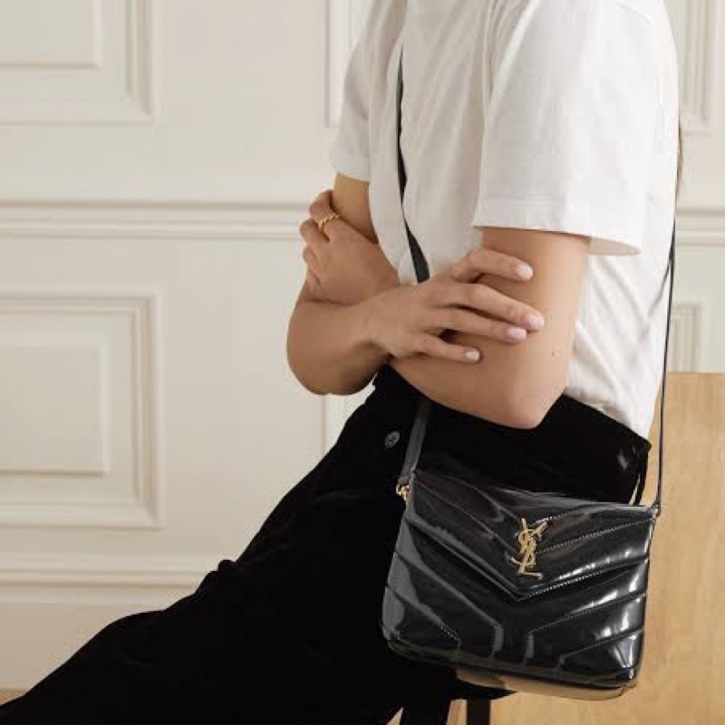 [LIKE NEW] Authentic YSL Toy Loulou Black Gold Hardware Small Yves Saint Laurent Sling Bag Preloved 