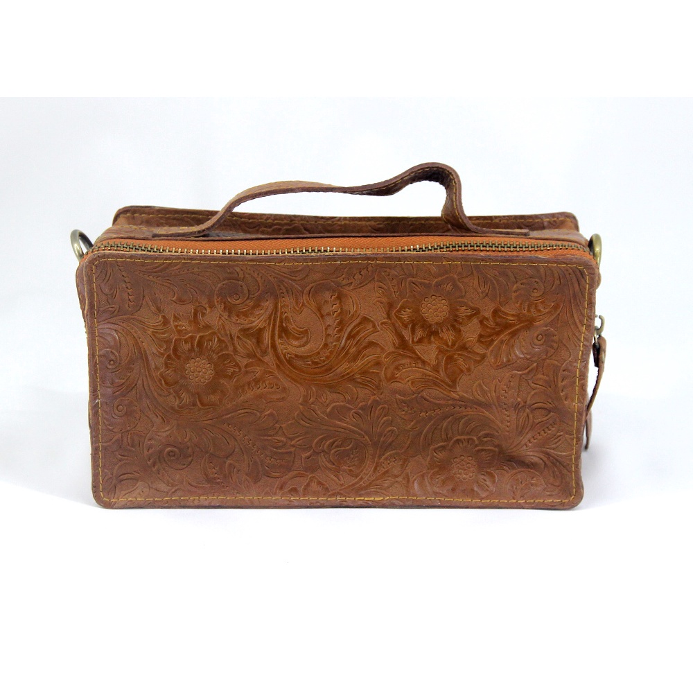 Kecapung Sienna Batik Bag Cognac -- KCP063CG / 22x9,5x12cm