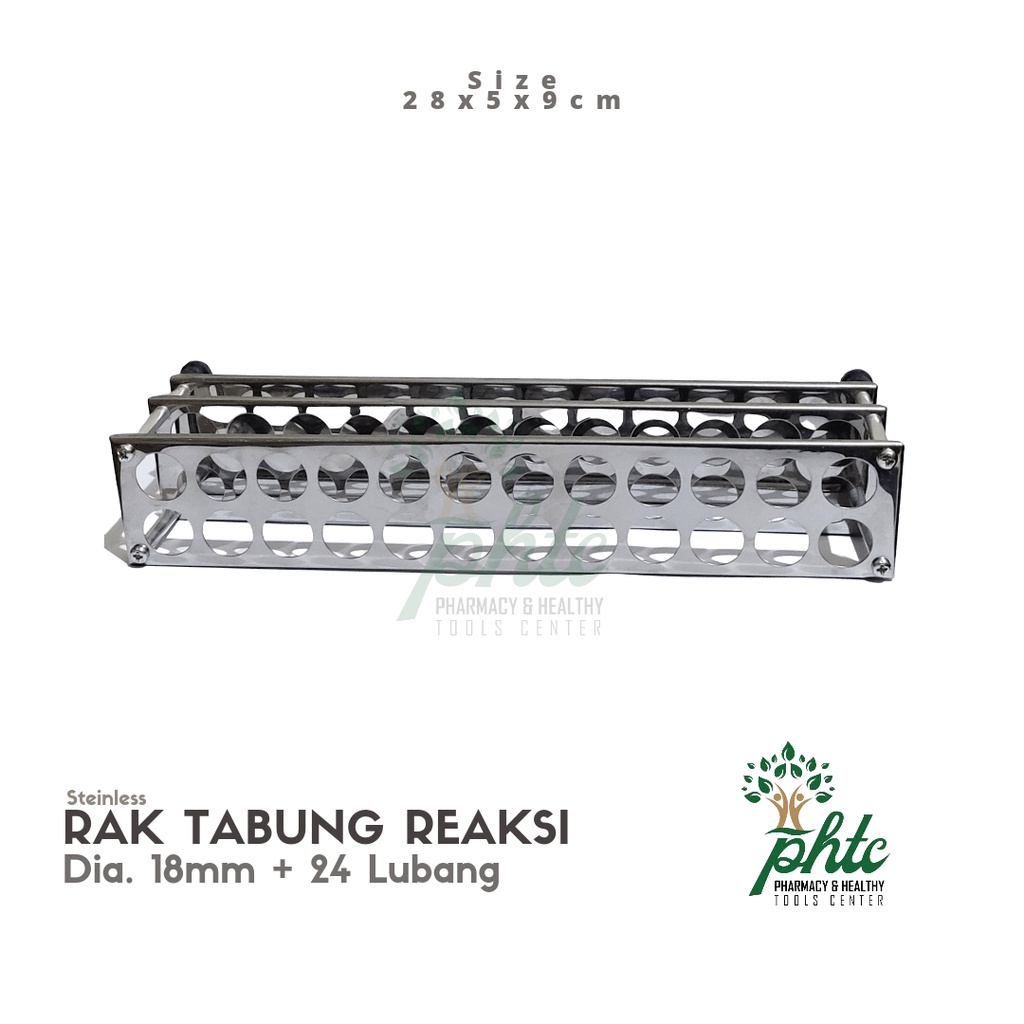 Rak Tabung Reaksi Stainless 24 Lubang 18mm