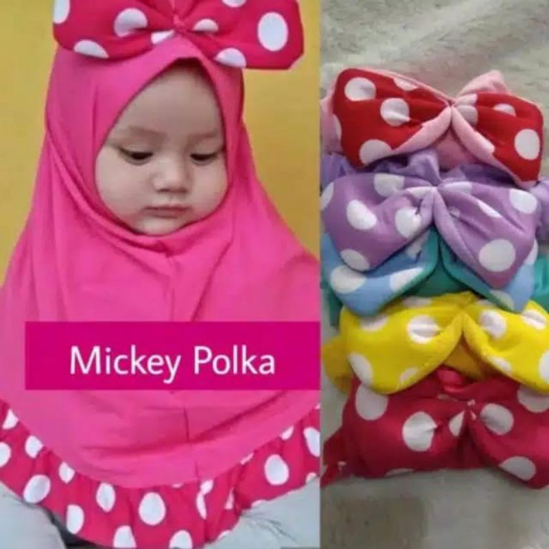 Jilbab Bayi Mickey Polka