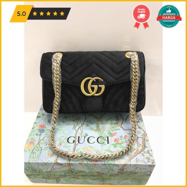 Tas Wanit Ori Leather Jual Tas Gucci Gg Marmont Velvet Shoulder Super Mirror Qu Free Ongkir