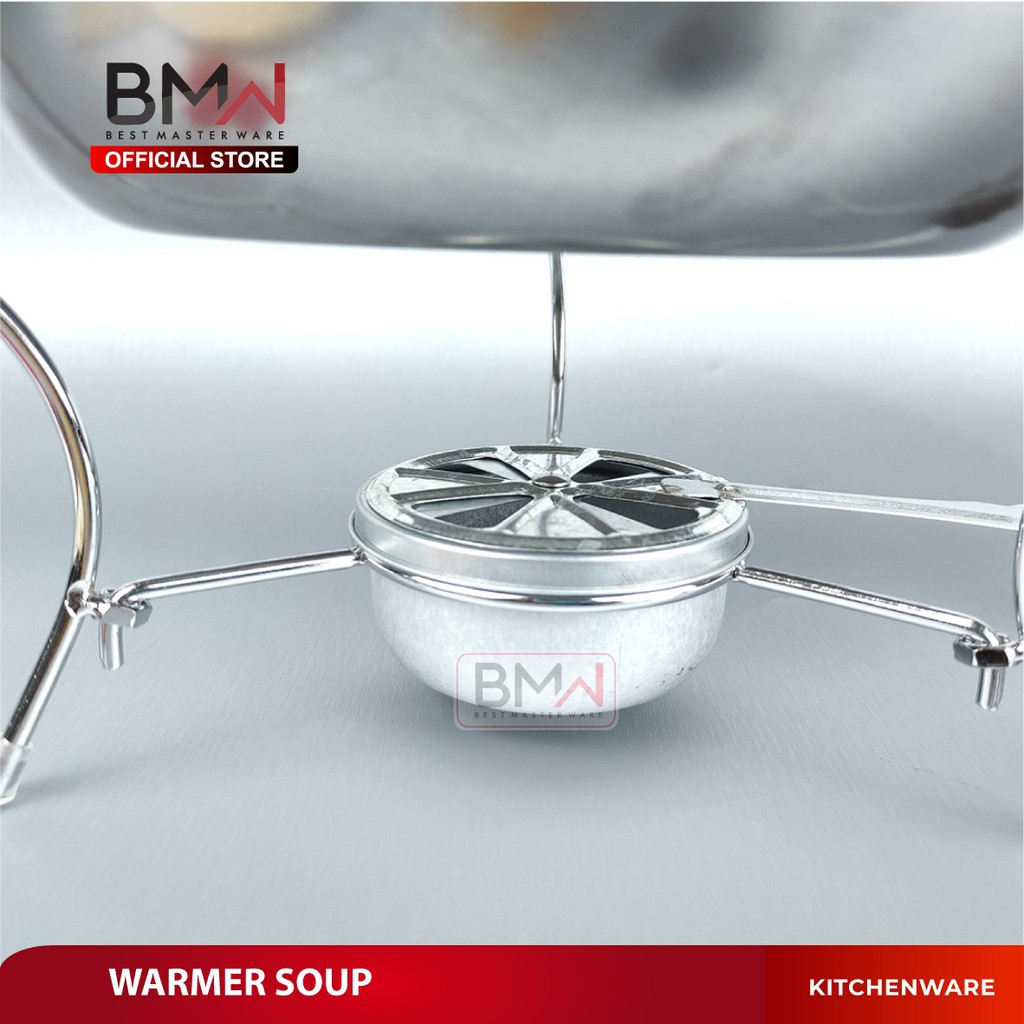 BMW Kitchen Ware - Warmer Soup Bulat Tempat Saji Sayur Prasmanan Chafing Dish Stainless Steel