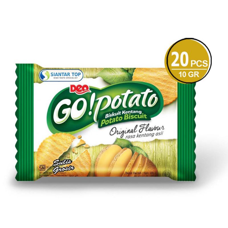 

Go Potato Renceng Biskuit Kentang Rasa Original 1 Renceng Isi 10 gr x 20 pcs