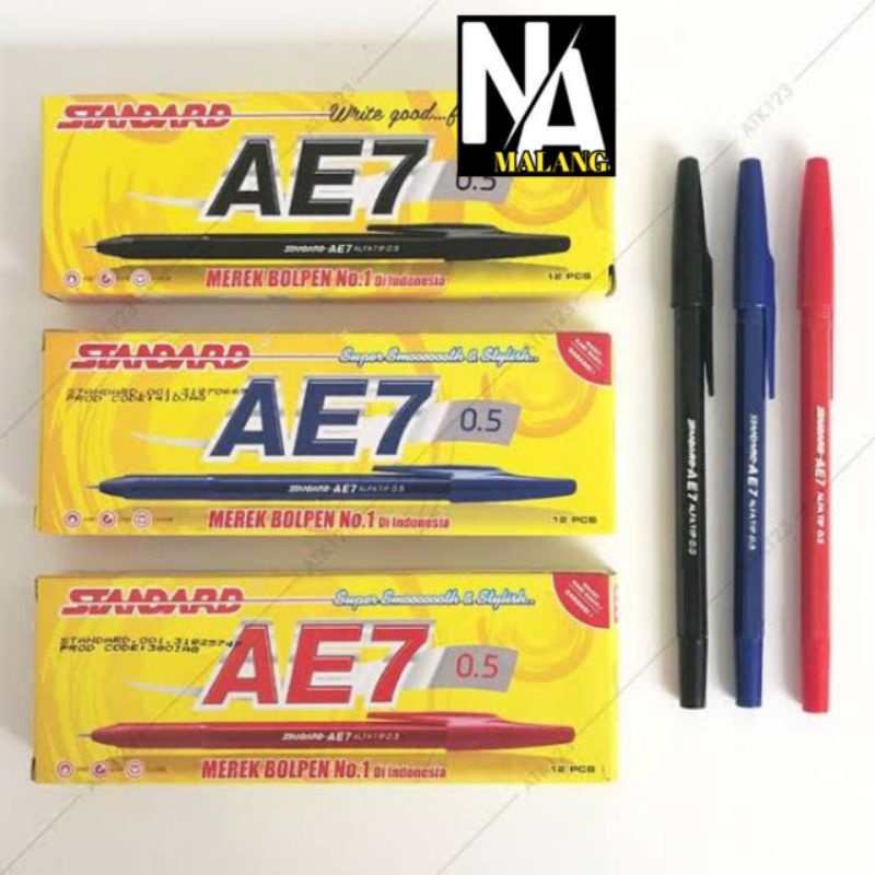 

Pulpen / Standart / AE7 Eceran Warna Merah,Biru,Hitam