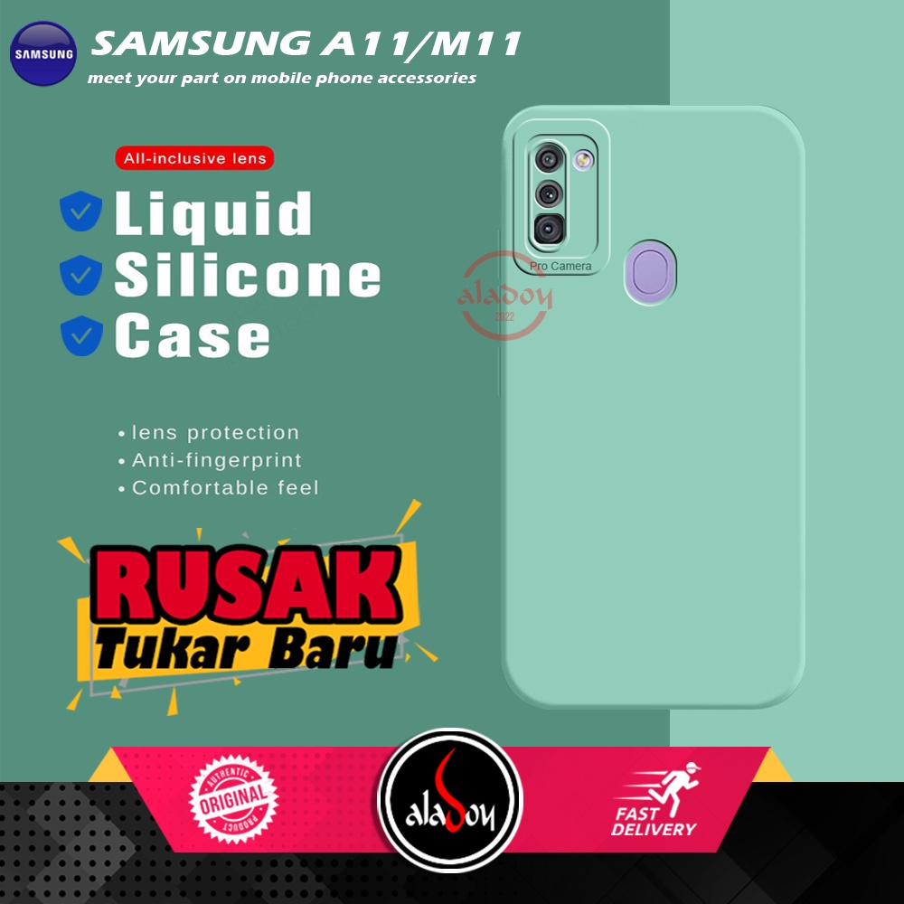 Case Samsung A11 , M11 Soft Case Liquid Silicone Pro Camera Premium Casing