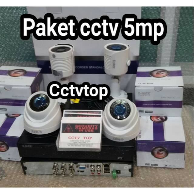 paket cctv 4 ch glenz 5mp full hd 2560p+ hdd 320gb lengkap tinggal pasang