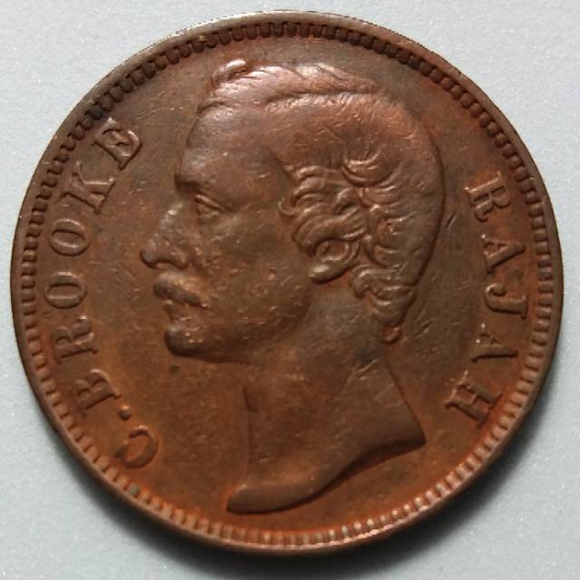 KOIN KUNO 1 CENT C BROOKE RAJAH SARAWAK TAHUN 1882