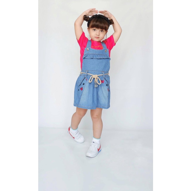 SETELAN OVERALL ANAK PEREMPUAN PREMIUM JEANS 2-10 TAHUN