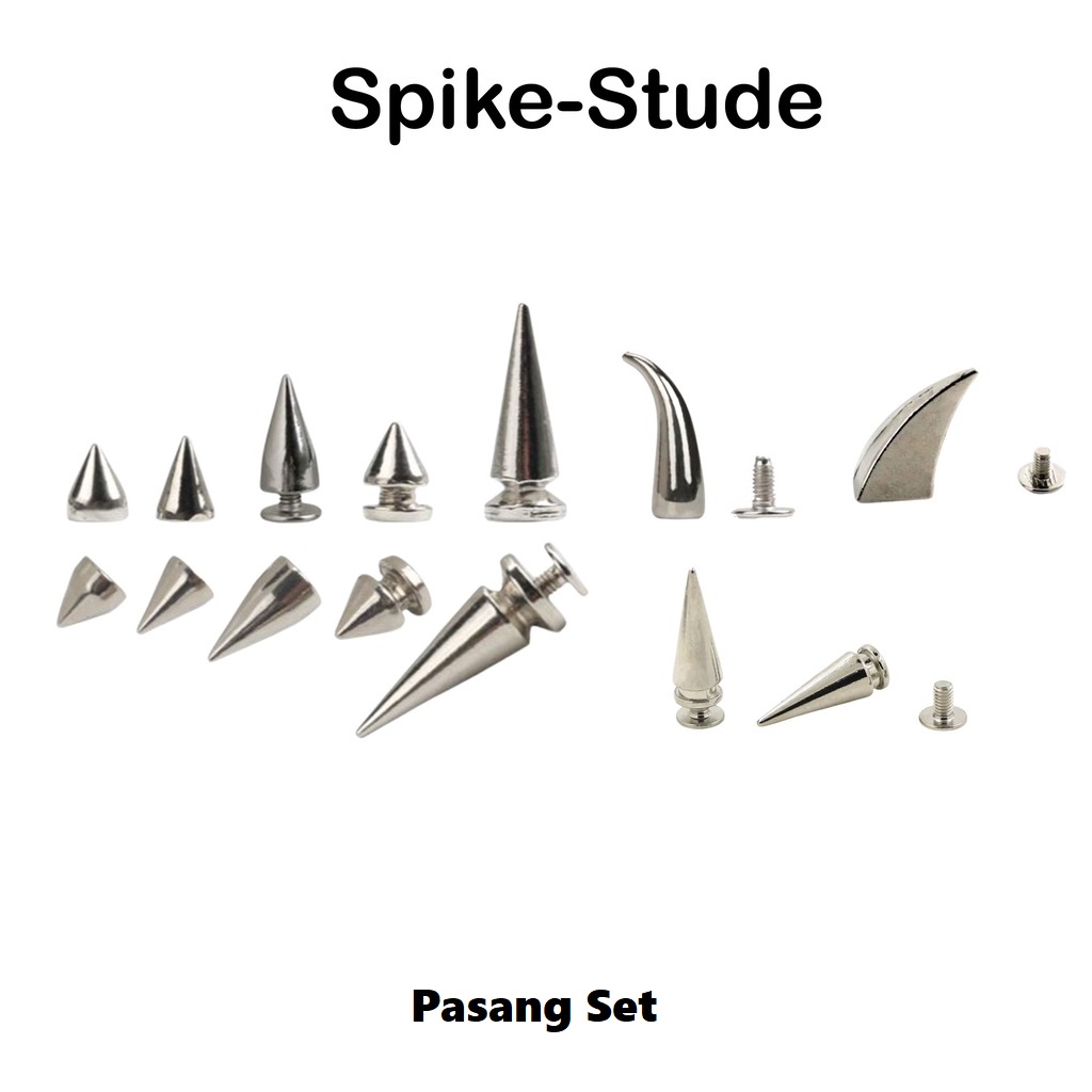 Spike-stude Nikel kuat mengkilap per psng set ada 15 ukuran Harga/10-50 Pasang Set