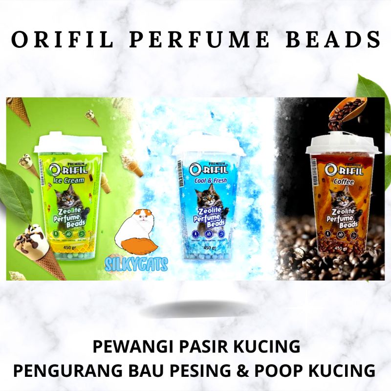 Orifil perfume beads. Penghilang bau pesing kotoran kucing