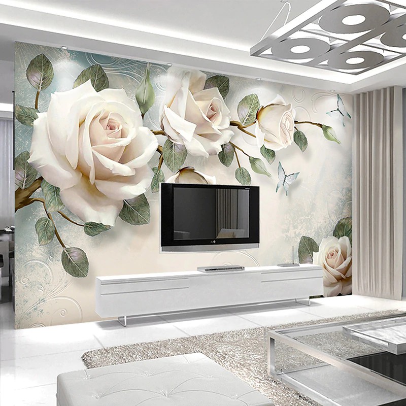 Free Ongkir Promo Minimalis Modern Lukisan Dinding Wallpaper Gaya Eropa Bunga Putih Minyak Lukisan