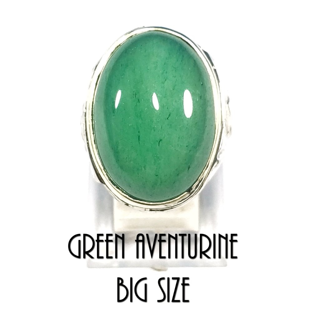 CINCIN NATURAL BATU AKIK GREEN ADVENTURINE BIG SIZE