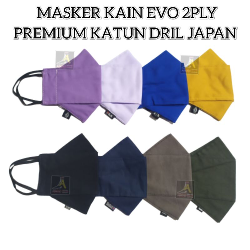 MASKER KAIN EVO 3D DEWASA REMAJA 2 LAPIS/MASKER KAIN KATUN PREMIUM 2PLY