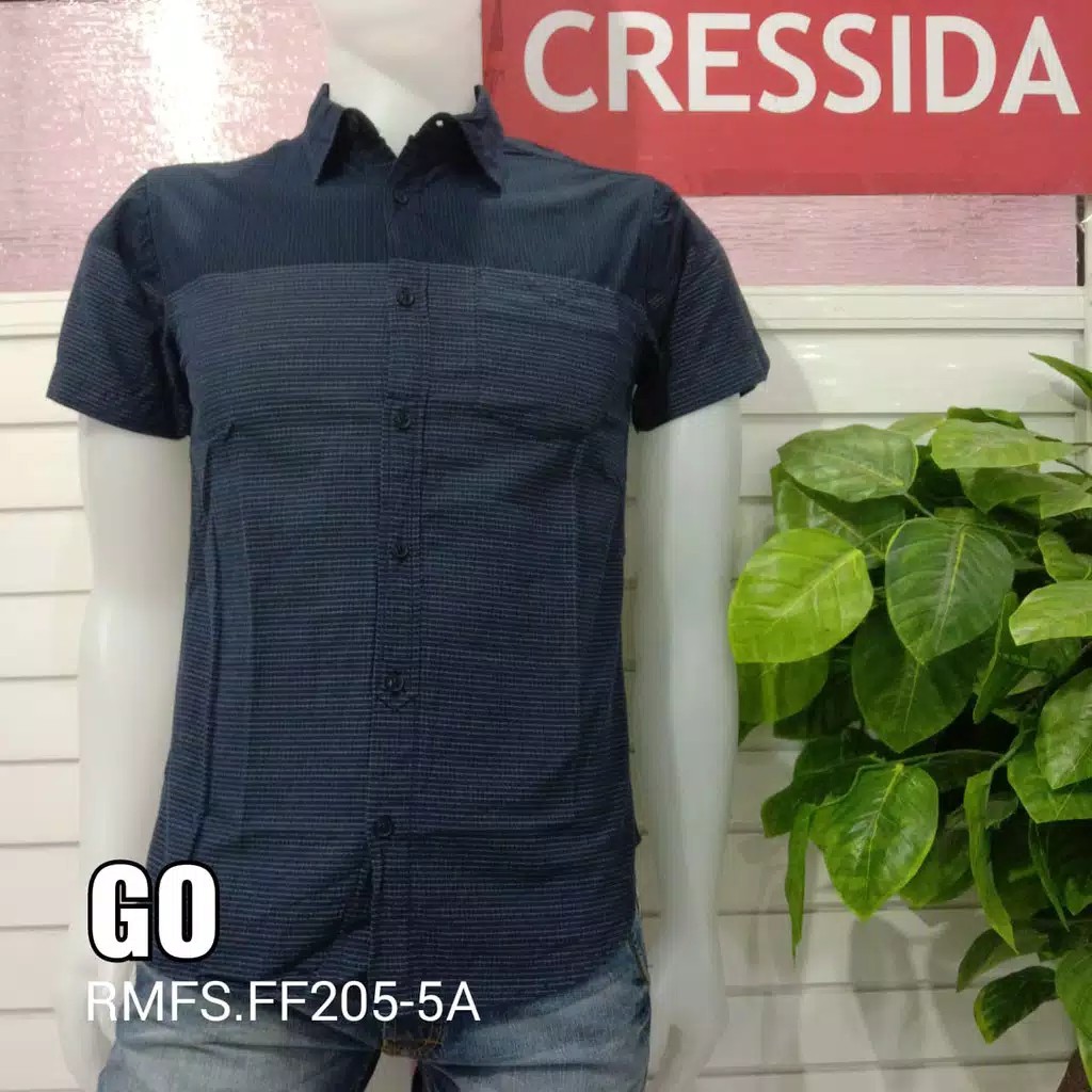 gos CRESSIDA KEMEJA PRIA SLIMFIT Kemeja Casual Kemeja Lengan Pendek