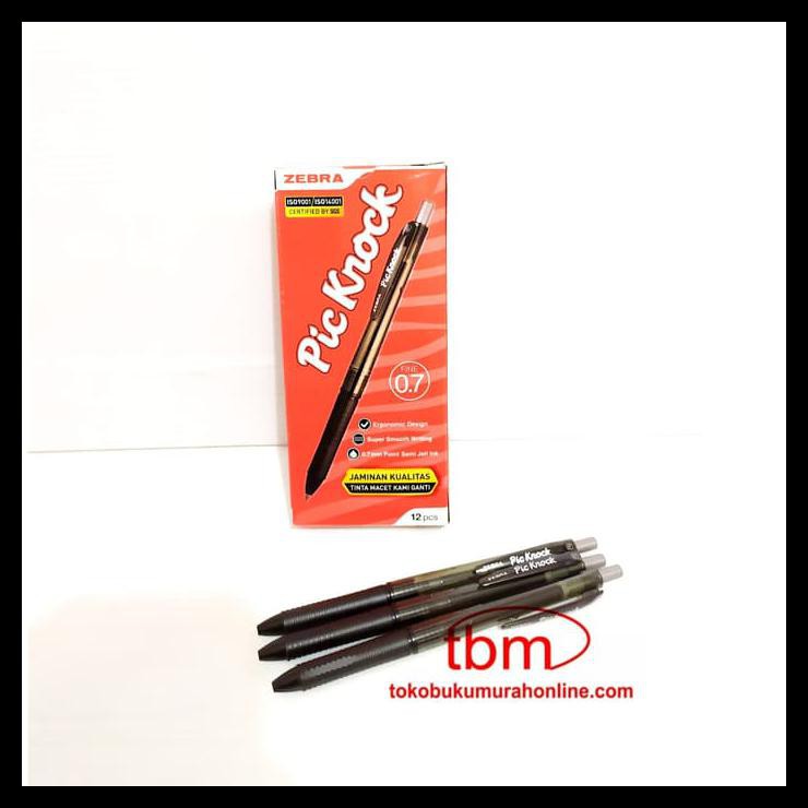 

Flash Sale Bolpen Zebra Pic Knock 0.7 Black / Pen Zebra Picknock / Pulpen Piccolo