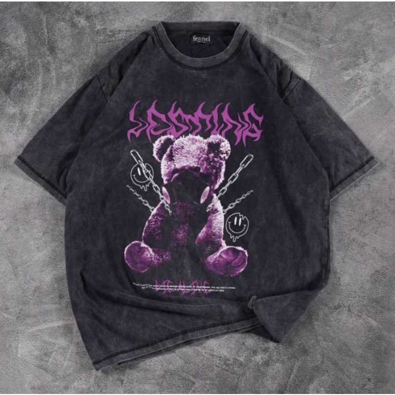 Kaos Wash Distro Oversize Motif Lesmine