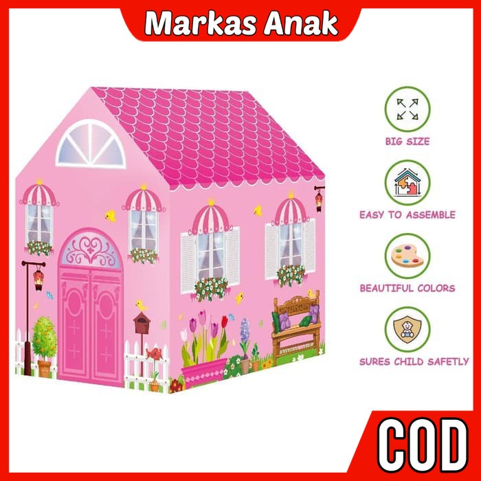 Mainan Anak Anak Umur 3 4 5 6 Tahun  Tenda kemah Rumah Rumahaninan Anak Lipat Motif Princes