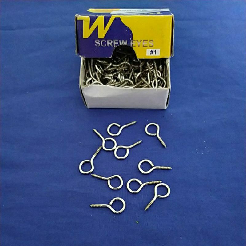 Skrup gantung tutup/ Screw Eyes no 1 isi 5 pcs