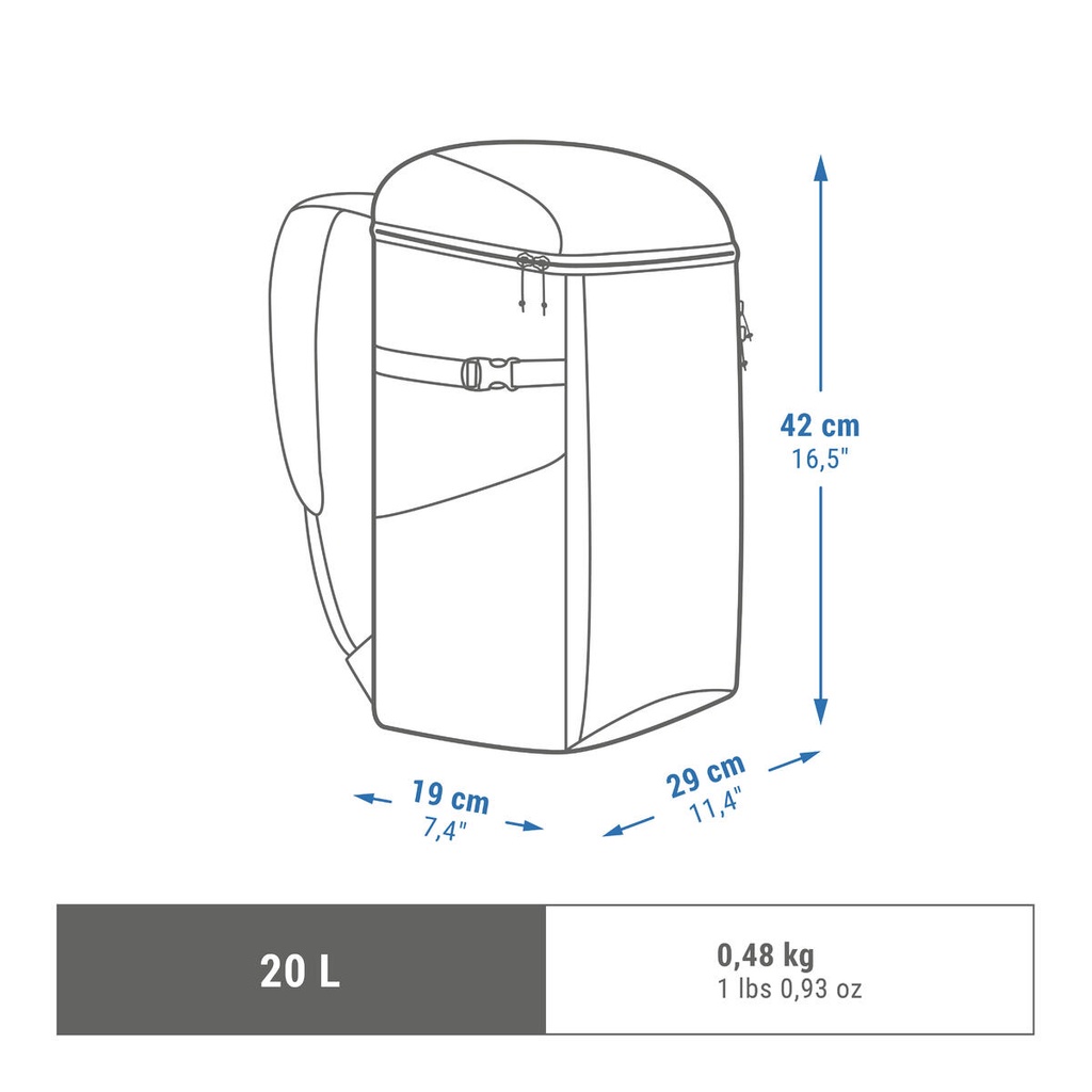 QUECHUA Tas Cooler Compact 20L Camping Hiking