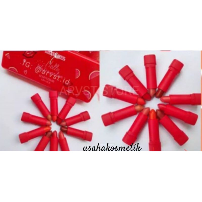 PROMO 1PAK 10PCS Lipstik Matte Hasaya Girl Hello watermelon NO.HH1052