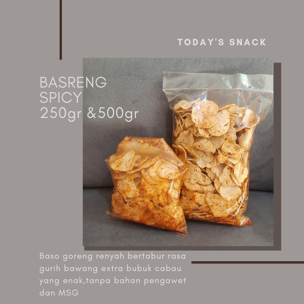 

AFTHAN SNACK KERIPIK VIRAL BASRENG PEDAS SPICY 500GR