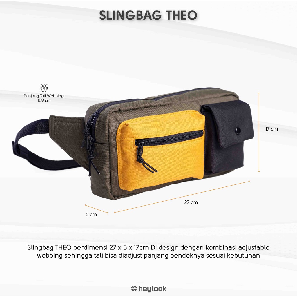 HEYLOOK Project - Tas Selempang Pria Sling Bag THEO Waist Bag Pria Wanita Tas Milenial