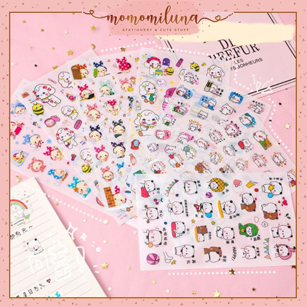 

6 lembar sticker decor lucu motif hewan animals cute dekorasi scrapbook planner stiker jurnal MK1157