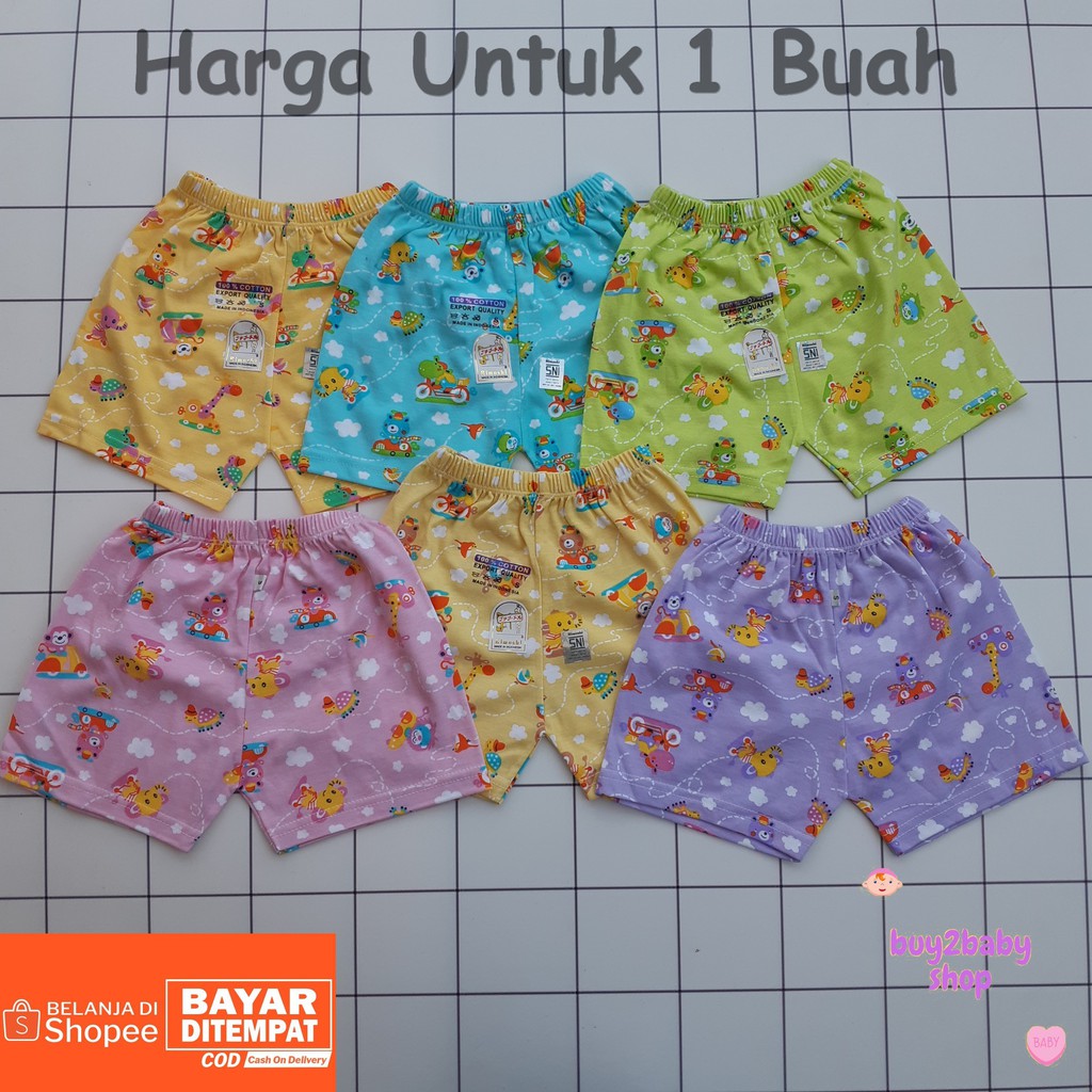 Celana pendek bayi Rimoshi warna motif S,M,L,XL isi 1 PCS